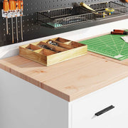 Garagekast 40x51x85 cm massief grenenhout wit
