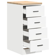 Garagekast 40x51x85 cm massief grenenhout wit