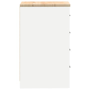 Garagekast 40x51x85 cm massief grenenhout wit