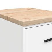 Garagekast 40x51x85 cm massief grenenhout wit