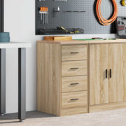 Garagekast 40x51x85 cm massief grenenhout sonoma eikenkleurig