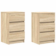 Nachtkastjes met 3 lades 2 st 39x35x65 cm Sonoma eikenkleurig