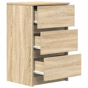Nachtkastjes met 3 lades 2 st 39x35x65 cm Sonoma eikenkleurig