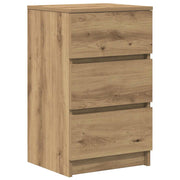 Nachtkastjes 3 lades 2 st 39x35x65 cm ambachtelijk eikenkleurig
