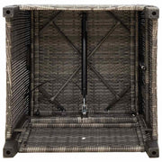 Verstelbare tuinstoel met bijzettafel poly rattan grijs