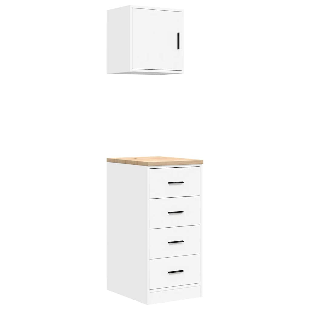 Garagekasten 2 st spaanplaat wit