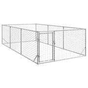Hondenhok voor buiten met deur 2x4x1 m gegalvaniseerd staal
