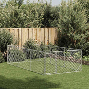 Hondenhok voor buiten met deur 2x4x1 m gegalvaniseerd staal