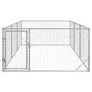 Hondenhok voor buiten met deur 2x4x1 m gegalvaniseerd staal