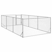 Hondenhok voor buiten met deur 2x4x1 m gegalvaniseerd staal
