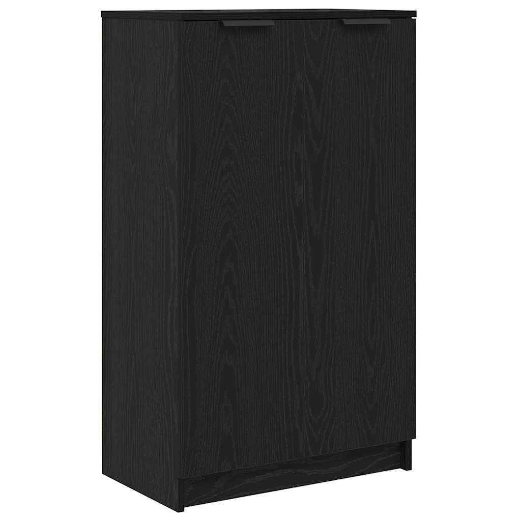 Schoenenkast Zwart Eiken 59 x 35 x 100 cm Bewerkt hout