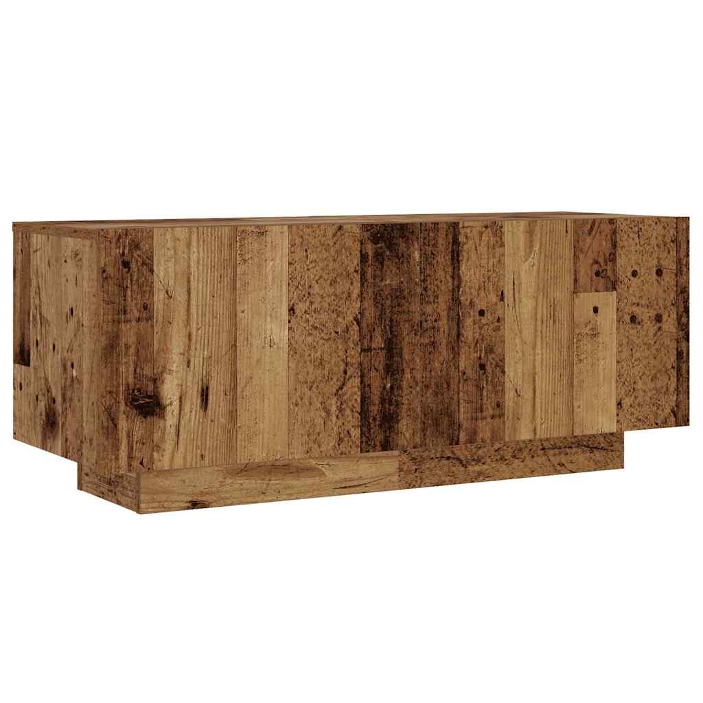 Nachtkastje 100x35x40 cm bewerkt hout oud houtkleurig