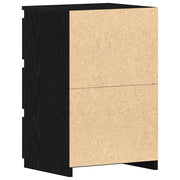 Nachtkastje 2 st Zwart Eiken 40 x 35 x 62,5 cm Bewerkt hout