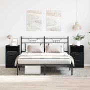 Nachtkastje 2 st Zwart Eiken 40 x 35 x 65 cm Bewerkt hout