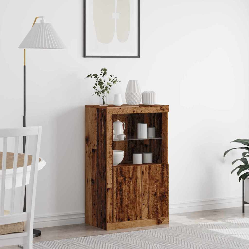 LED Sideboard 60,5 x 37 x 100 cm Bewerkt hout Oudhout