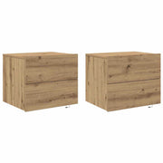 Nachtkastje 2 st Artisan Eiken 50 x 39 x 41 cm Bewerkt hout