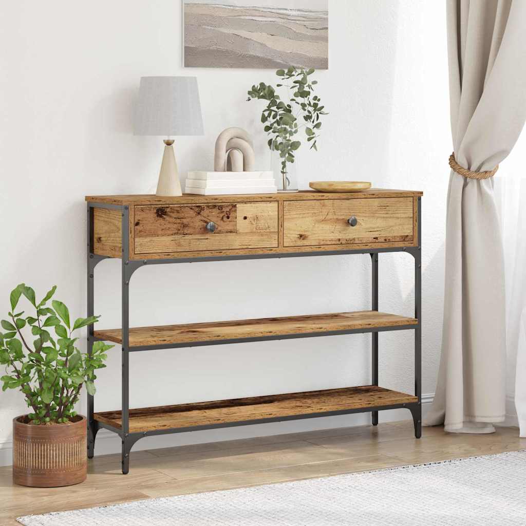Wandtafel oud hout-look 100 x 25 x 75 cm Bewerkt hout