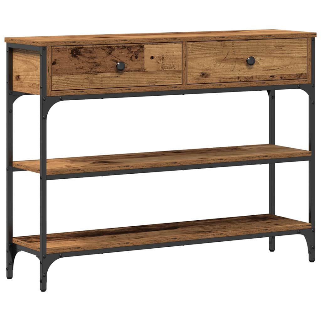 Wandtafel oud hout-look 100 x 25 x 75 cm Bewerkt hout