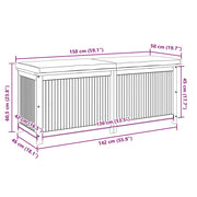 Kussenbox voor buiten 150x50x60,5 cm massief acaciahout