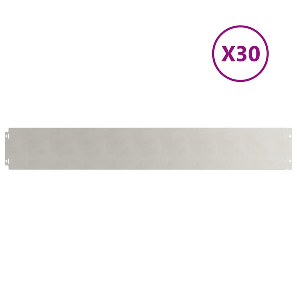 Gazonrand 30 st 15 x 103 cm Roestvrij staal zilver