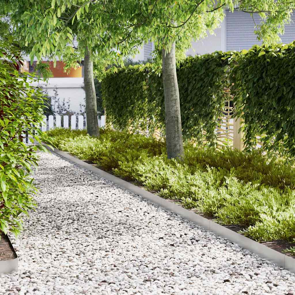 Tuinrand 30 st 100 x 0,05 x 15 cm Roestvrij staal Zilver