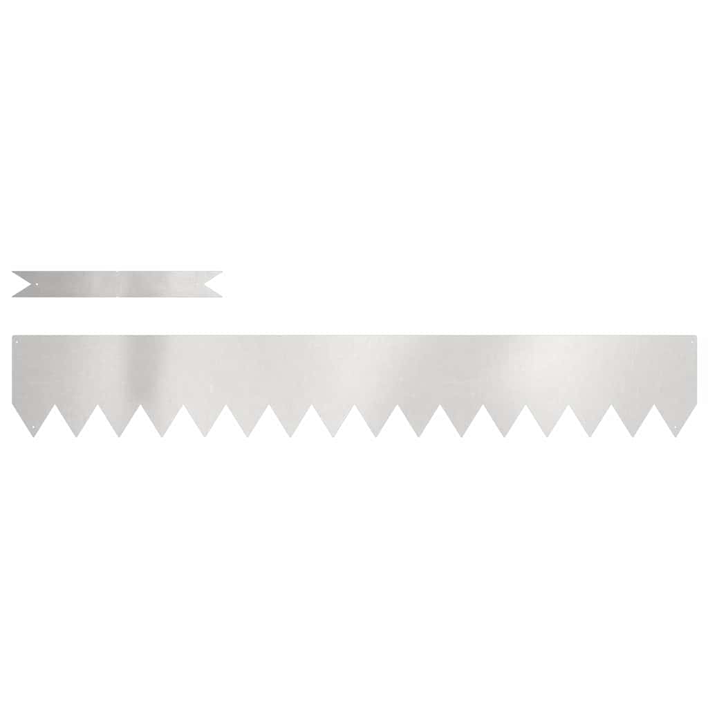 Tuinrand 50 st 100 x 0,05 x 15 cm Roestvrij staal Zilver