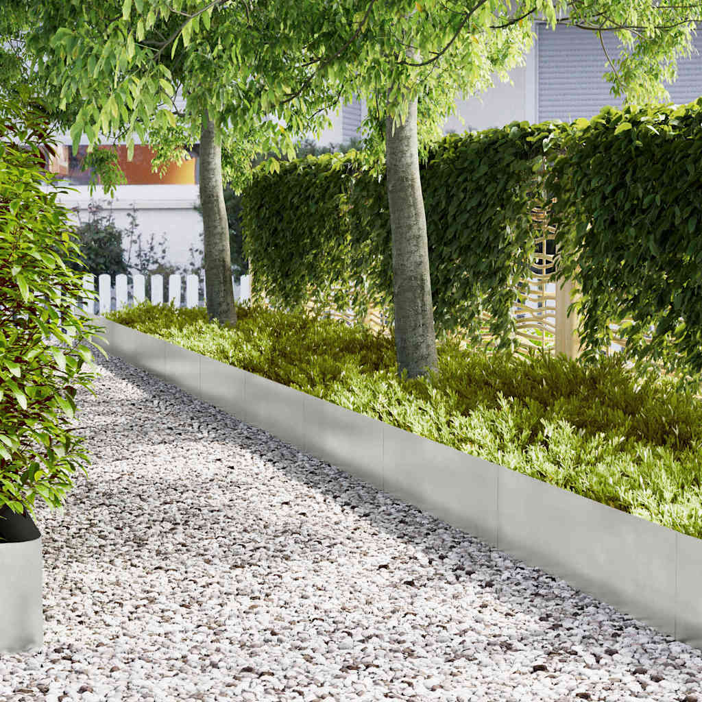 Tuinrand 20 st 100 x 0,05 x 30 cm Roestvrij staal Zilver