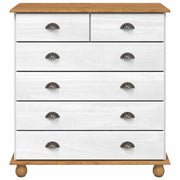 Ladekast ASKIM Wit 91 x 40 x 95,5 cm Massief grenenhout