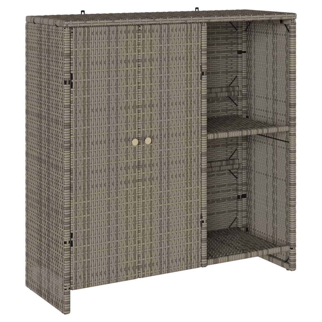 Opbergkast met plank Grijs 100 x 36 x 102 cm Rattan