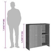 Opbergkast met plank Lichtgrijs 100 x 36 x 102 cm Rattan