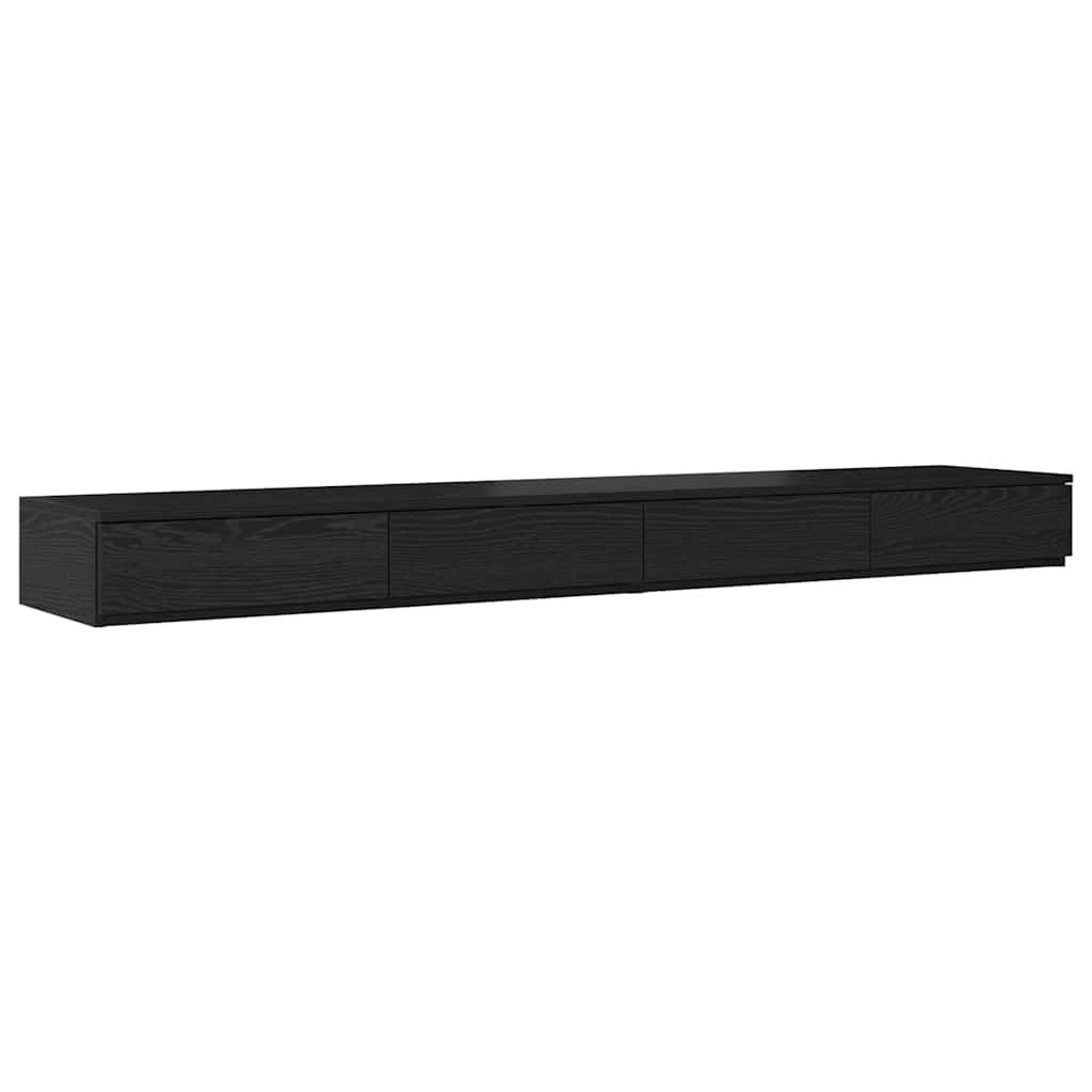Bedlades Zwart Eiken 200 x 36,5 x 16,5 cm Bewerkt hout
