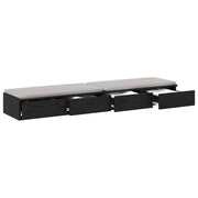 Bedlades Zwart Eiken 160 x 36,5 x 16,5 cm Bewerkt hout