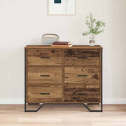 Ladekast 6-Lade oud hout-look 91 x 35,5 x 74,5 cm