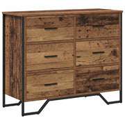 Ladekast 6-Lade oud hout-look 91 x 35,5 x 74,5 cm