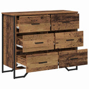 Ladekast 6-Lade oud hout-look 91 x 35,5 x 74,5 cm