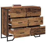 Ladekast 6-Lade oud hout-look 91 x 35,5 x 74,5 cm
