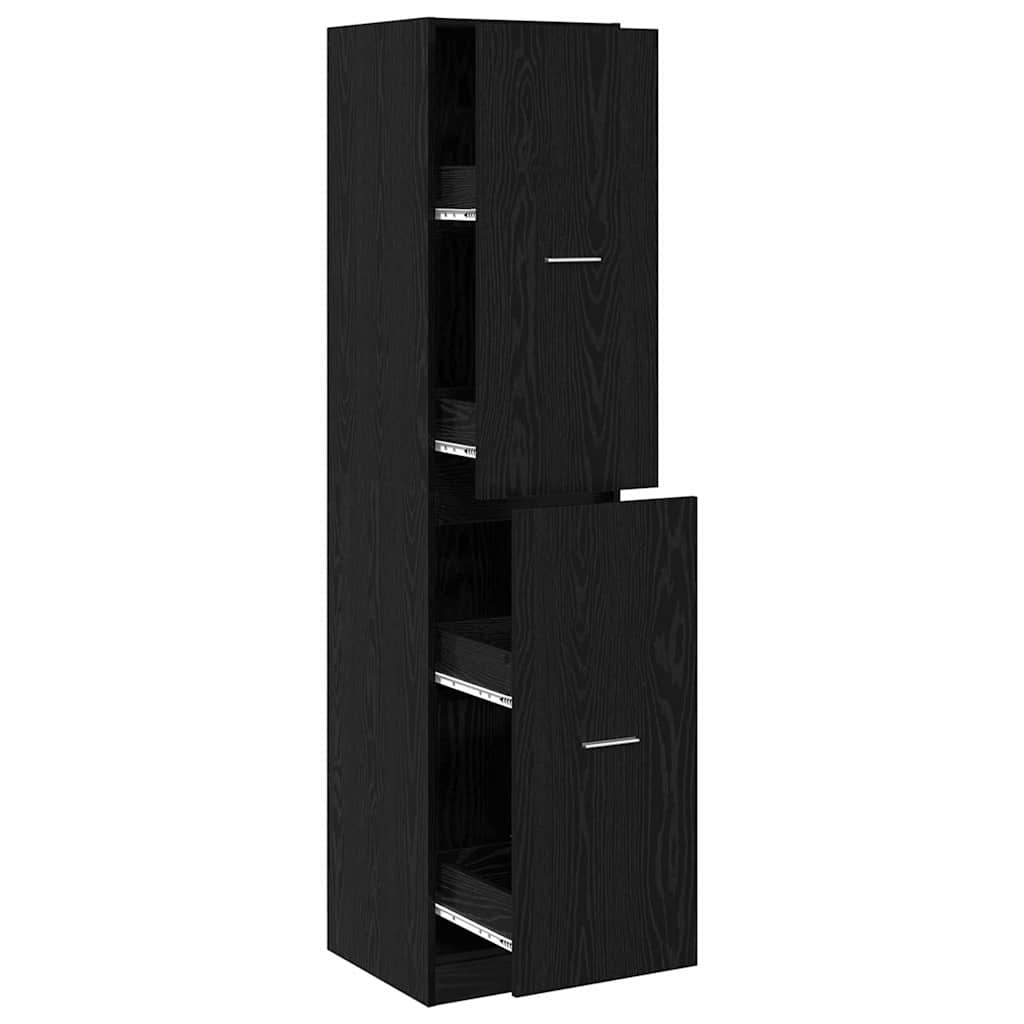 Apothekerskast Zwart eiken 40 x 41 x 174,5 cm Bewerkt hout