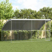 Hondenhok 2 st Zilver 4 x 2 x 2 m Gegalvaniseerd staal