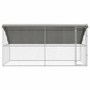 Hondenhok 2 st Zilver 4 x 2 x 2 m Gegalvaniseerd staal