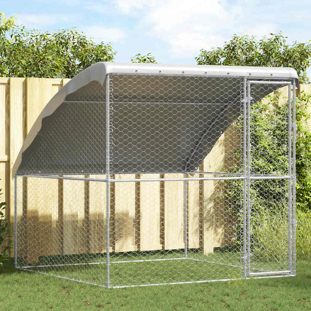 Hondenhok Zilver 2 x 2 x 2 m Gegalvaniseerd staal