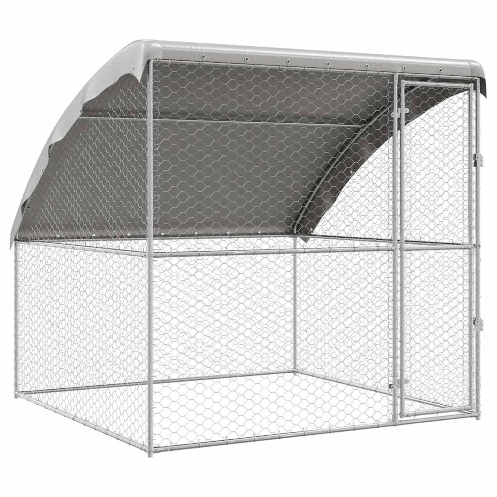 Hondenhok Zilver 2 x 2 x 2 m Gegalvaniseerd staal