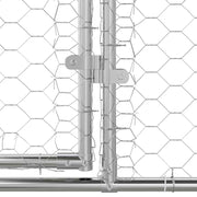 Hondenhok zilver 2 x 2 x 2 m Verzinkt staal