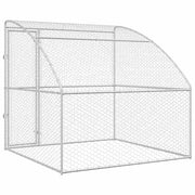 Hondenhok zilver 2 x 2 x 2 m Verzinkt staal