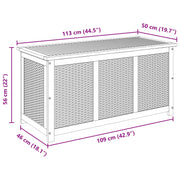 Tuinopslagdoos 185 L Massief Acaciahout 113 x 50 x 56 cm Zwart