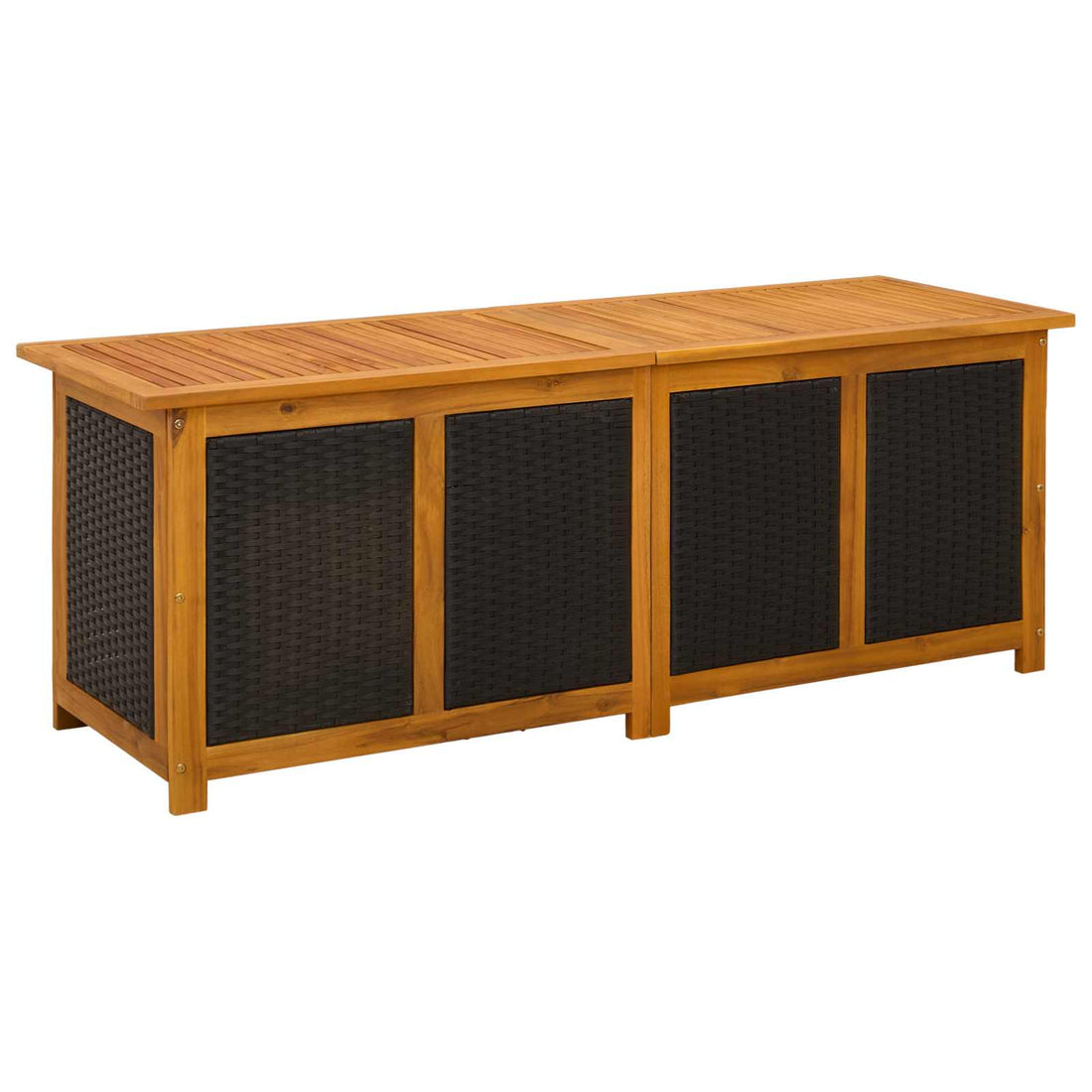 Tuinopslagdoos 243 L Massief Acaciahout 150 x 50 x 56 cm Zwart