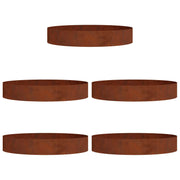 Plantenring 5 st roestkleurig 120 x 120 x 20 cm weervast staal