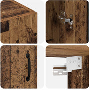 Opbergkast Wandgemonteerd oud hout-look 69,5 x 34 x 90 cm