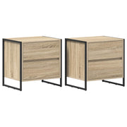 Nachtkastje 2 st Sonoma 50 x 39,5 x 50 cm Bewerkt hout