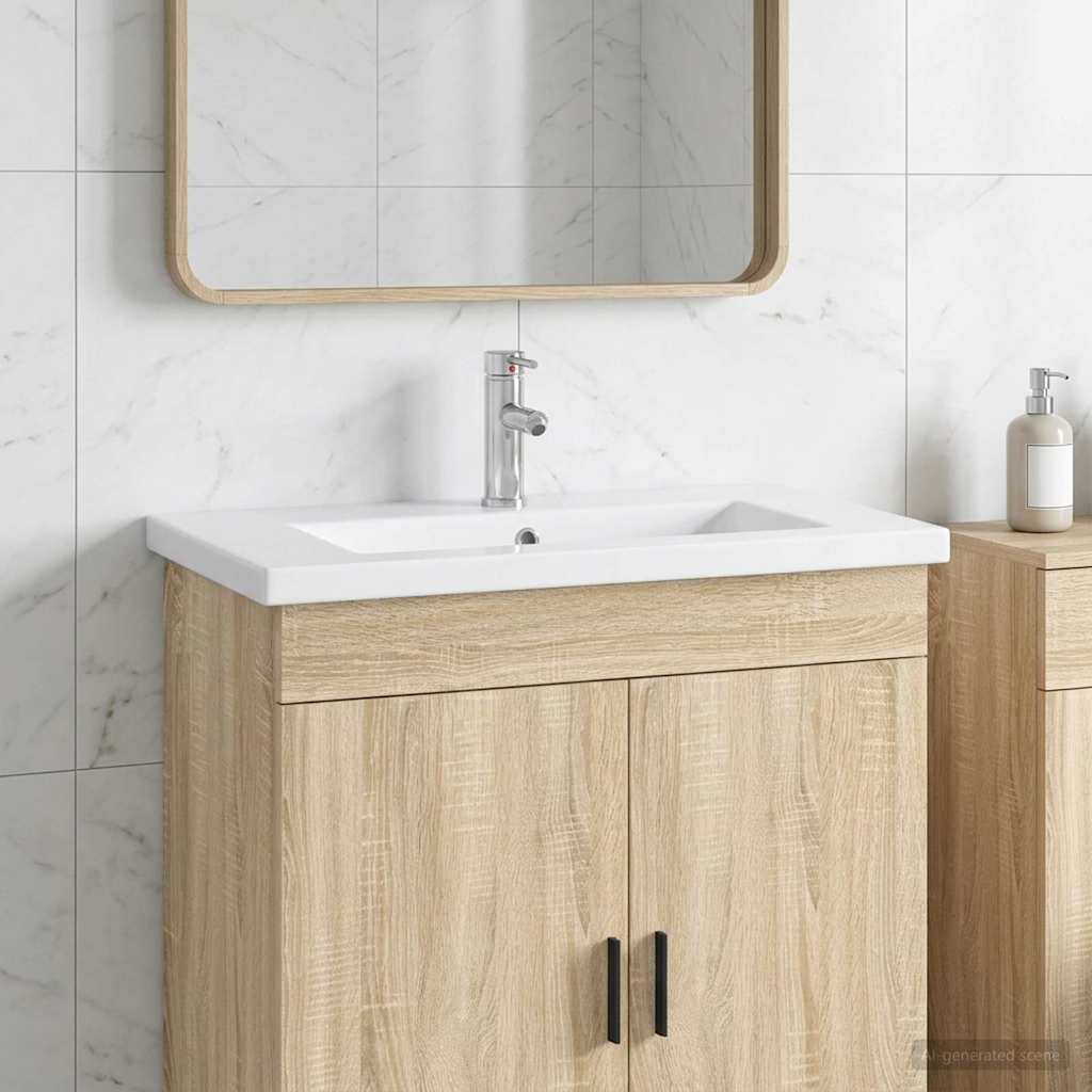 Badkamer Waskom Chroom 81 x 40 x 17,5 cm Metaal