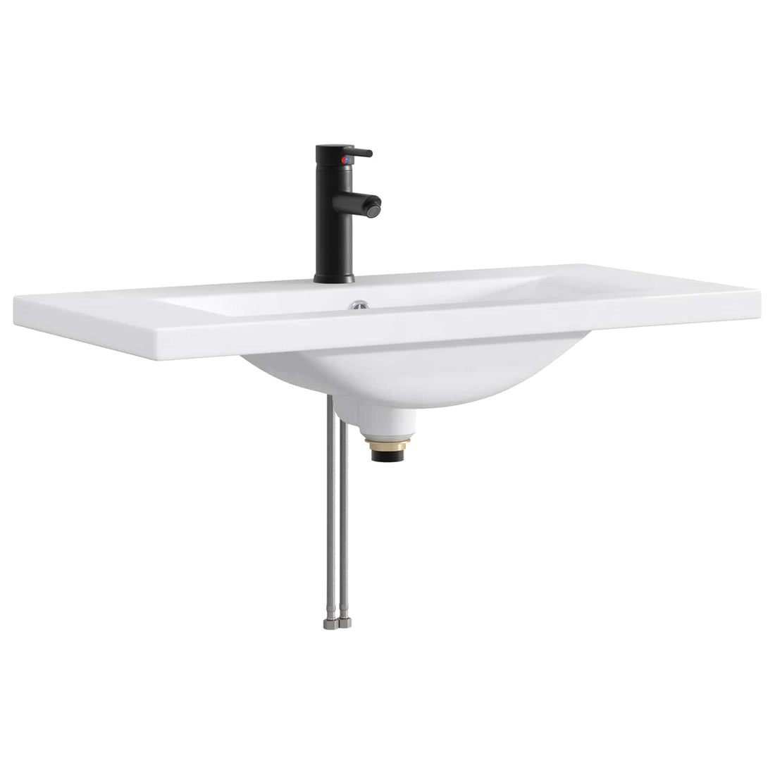Badkamer Waskom Mat Zwart 81 x 40 x 17,5 cm Metaal